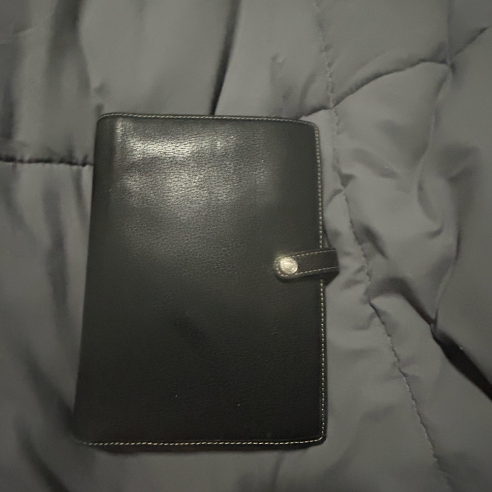 Coach Black Leather Planner